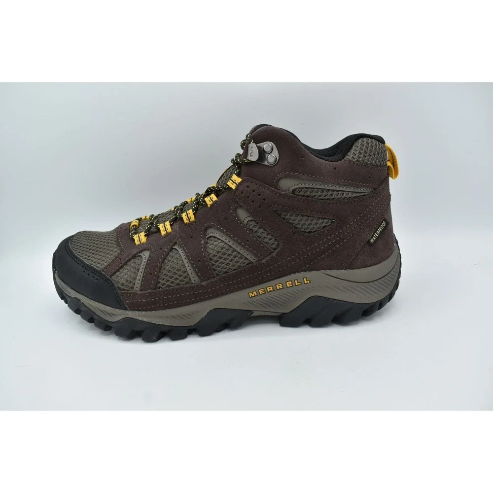 Merrell Mens Size 9.5 Oakcreek Mid Waterproof Expresso Hiking Boots Shoes